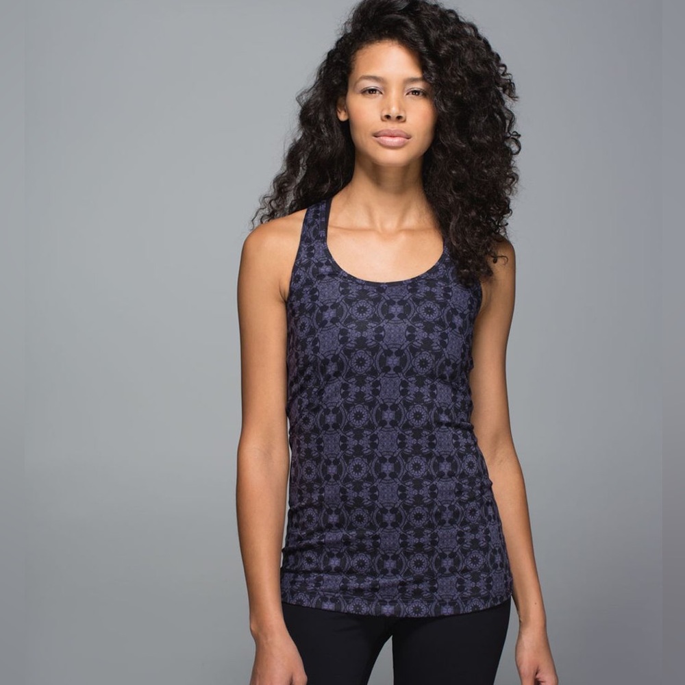Lululemon Cool Racerback Mini Prisma Nightfall Black Grape Tank Top Sz 4